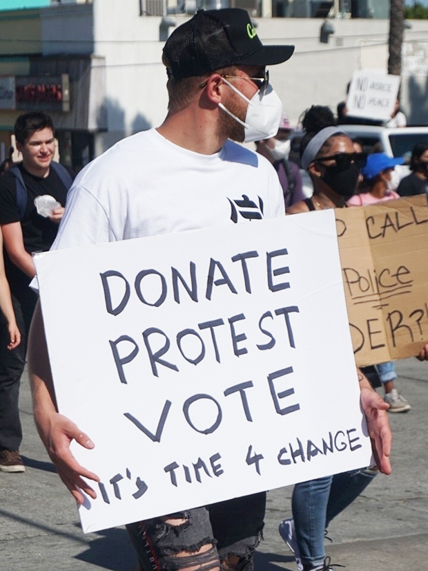 Jake Paul protesting 