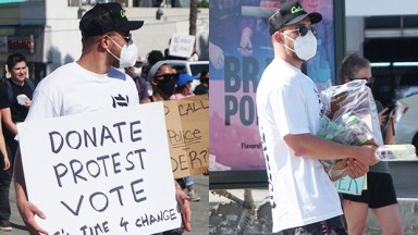 Jake Paul protesting