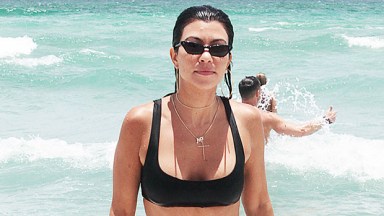 Kourtney Kardashian at the beach