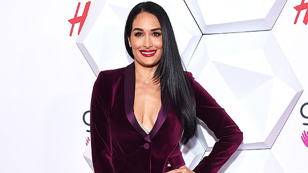 Nikki Bella Shows Off Her 33-Week Baby Bump In Lavender Dress ...