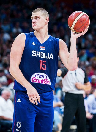 Nikola Jokic of Serbia in action
Serbia v Lithuania, basketball, Belgrade Arena, Serbia - 10 Aug 2019