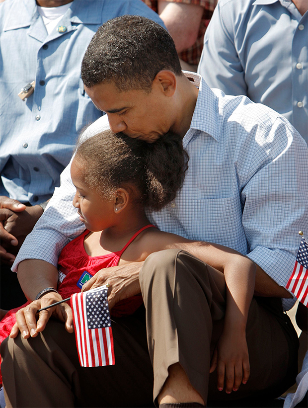 sasha obama, barack obama