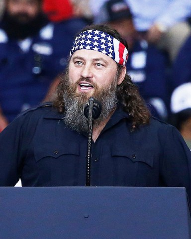 Willie Robertson, an American TV personality and known for his role in television show Duck Dynasty, speaks to the crowd at the US President Donald Trump Keep America Great Rally inside the Monroe Civic Center in Monroe, Louisiana, USA, 06 November 2019.United States President Donald J. Trump holds rally in Monroe, Louisiana, USA - 06 Nov 2019