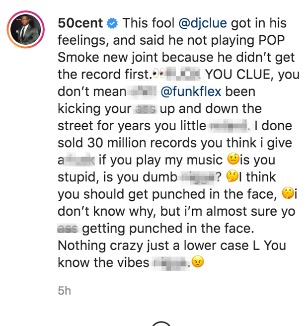 50 Cent's Instagram post