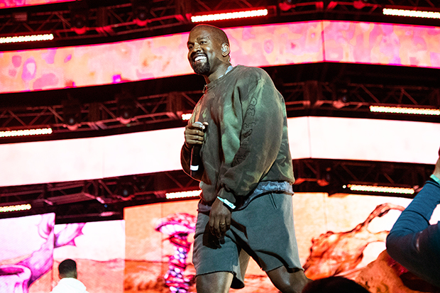 Kanye West performing