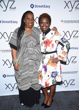 #metoo founder Tarana Burke poses with political commentator Karine Jean-Pierre before their talk at the 92nd Street Y on Sunday, Oct. 7, 2018, in New York. (Photo by Evan Agostini/Invision/AP)