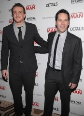 Actors Jason Segel, left, and Paul Rudd attend a special screening of 'I Love You, Man' hosted by The Cinema Society and Details Magazine on Friday, Mar. 6, 2009 in New York. (AP Photo/Evan Agostini)