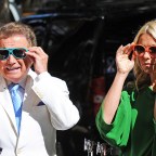 Kelly Ripa and Regis Philbin try on sunglasses in NYC