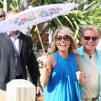 Kelly Ripa and Regis Philbin during a live taping of Live with Regis and Kelly