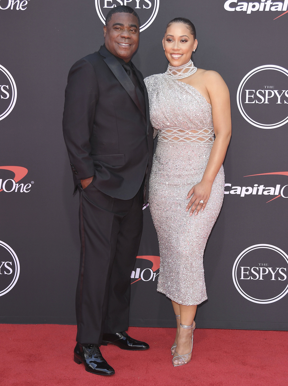 (L-R) Tracy Morgan and Megan Wollover arrives at The ESPYs held at the Microsoft Theater in Los Angeles.