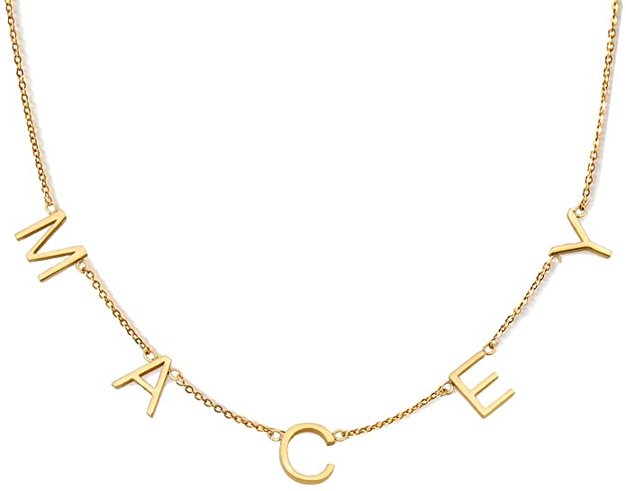 gold letter necklace