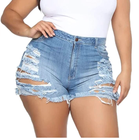 ripped denim shorts