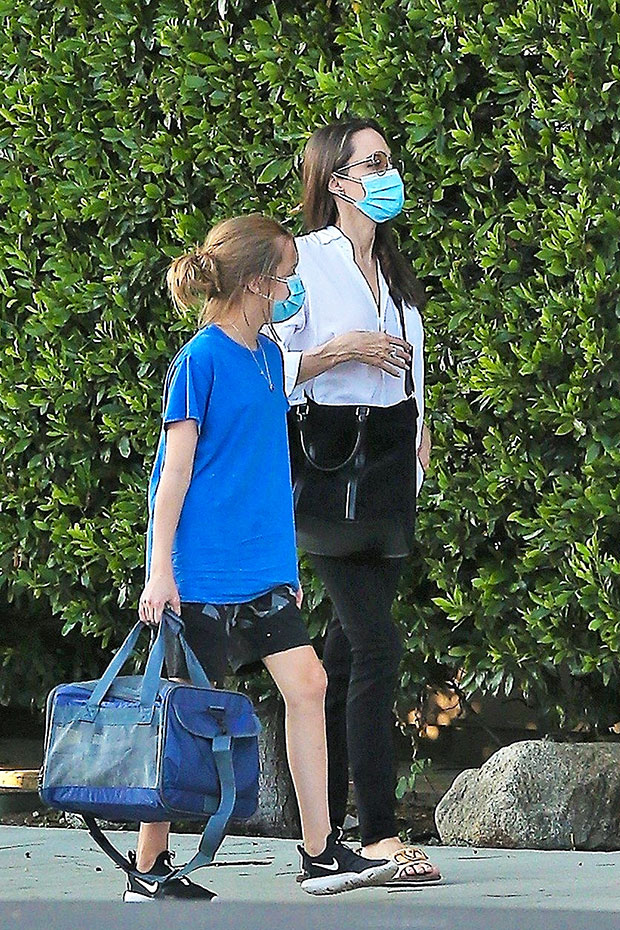 angelina jolie daughter vivienne shopping los valentino august angeles backgrid hollywood credit sandals