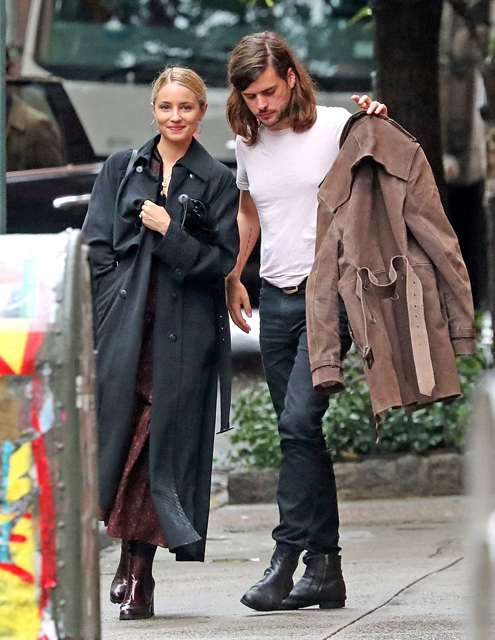 Dianna Agron kissing husband Winston Marshall New York