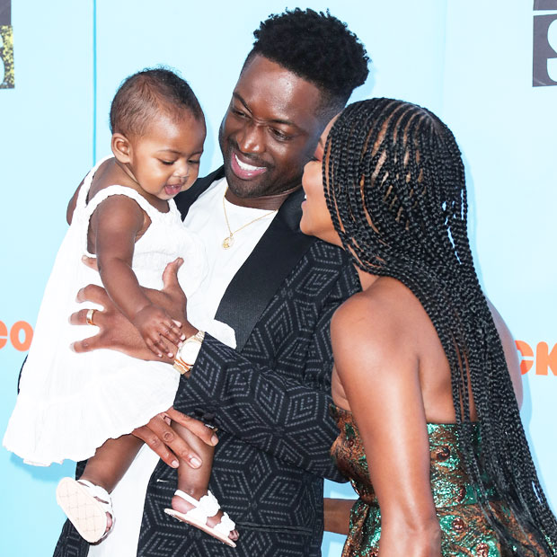 Gabrielle Union & Dwyane Wade with daughter Kaavia James