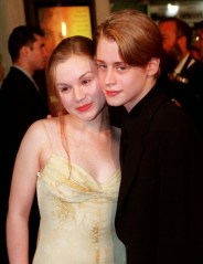 Macaulay Culkin and new wife Rachel Minor pose for picutres at the premiere of The Mighty, Wednesday night, Oct. 7, 1998, in Los Angeles. The movie stars Sharon Stone, Gillian Anderson, Meat Loaf and Kieran Culkin. (AP Photo/Mark J. Terrill)