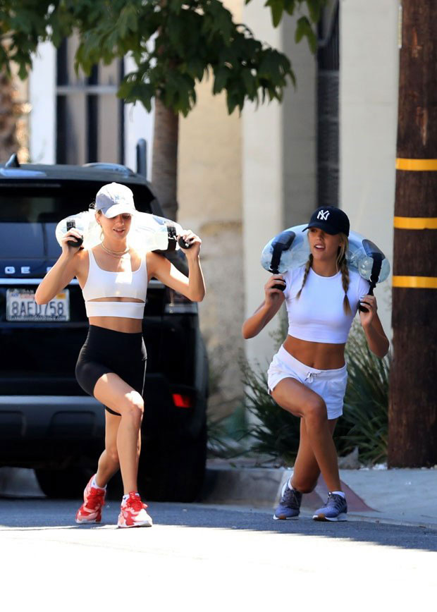 Scarlet & Sophia Stallone working out