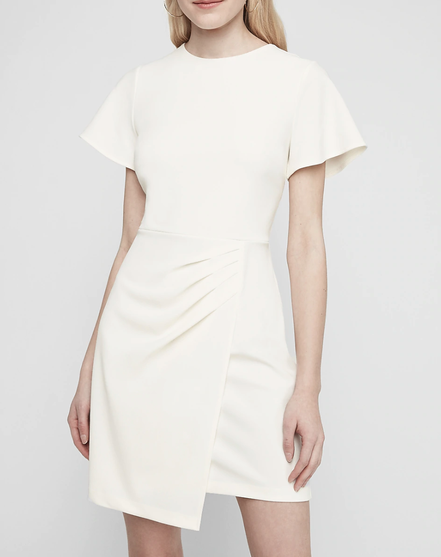 westwood white half sleeve sheath dress