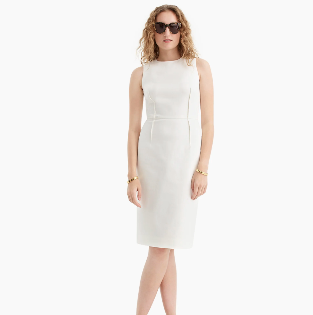 westwood white half sleeve sheath dress