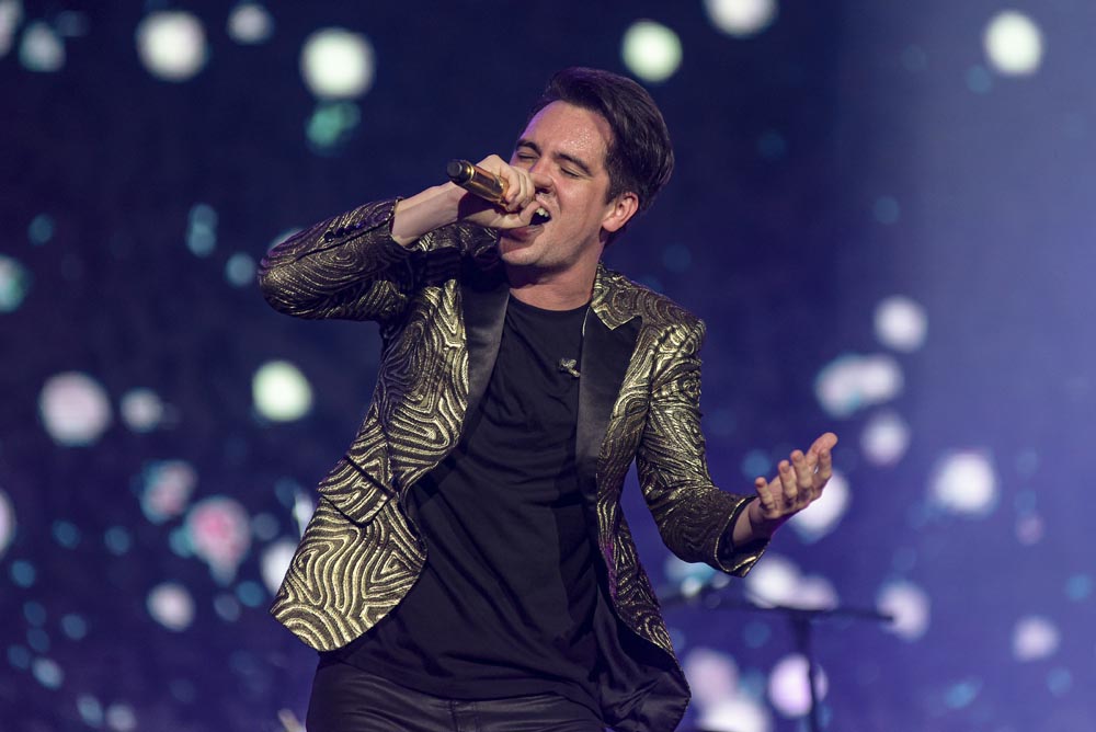 Panic! At The Disco perform during the 2019 Rick in Rio Music Festival held in the Olympic Park of Rio de Janeiro, Brazil on October 3, 2019. (​Photo by Fernanda Balster/Fotoarena/Sipa USA)(Sipa via AP Images)