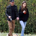 *EXCLUSIVE* Lily Collins and Charlie McDowell take their dog for a quiet walk