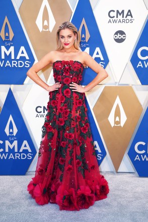 May be used worldwide until Nov 11, 2021, solely for news coverage and editorial information purposes of the CMA Awards. The following credit is required: Photo: {Photographer Name}/ Country Music Association, Inc. © Country Music Association, Inc. All rights reserved.Mandatory Credit: Photo by Jamie Schramm/Country Music Association Inc./Shutterstock (11012506db)Kelsea Ballerini at The 54th Annual CMA Awards" on Wednesday, November 11, 2020 at Music City Center in Downtown Nashville.54th Annual Country Music Association Awards, Arrivals, Nashville, Tennessee, USA - 11 Nov 2020Wearing Dolce & Gabbana