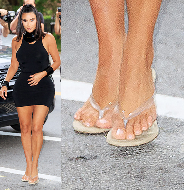 A close-up of Kim Kardashian’s feet. 