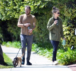EXCLUSIVE: Lily Collins & beau Charlie McDowell enjoy a romantic stroll with puppy redford amid COVID-19 crisis!. 01 Apr 2020 Pictured: Lily Collins, Charlie McDowell. Photo credit: MEGA TheMegaAgency.com +1 888 505 6342 (Mega Agency TagID: MEGA640161_008.jpg) [Photo via Mega Agency]