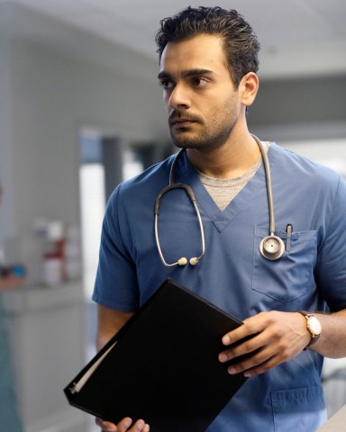 TRANSPLANT -- "Your Secrets Can Kill You" Episode 103 -- Pictured: Hamza Haq as Dr. Bashir "Bash" Hamed -- (Photo by: Yan Turcotte/Sphere Media/CTV/NBC)