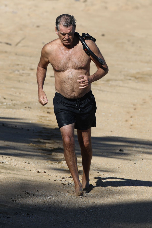 Pierce Brosnan, 67, Goes Shirtless While Running On The Beach — Pics ...