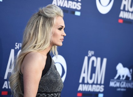 Carrie Underwood arrives at the 54th annual Academy of Country Music Awards at the MGM Grand Garden Arena on Sunday, April 7, 2019, in Las Vegas. (Photo by Jordan Strauss/Invision/AP)
