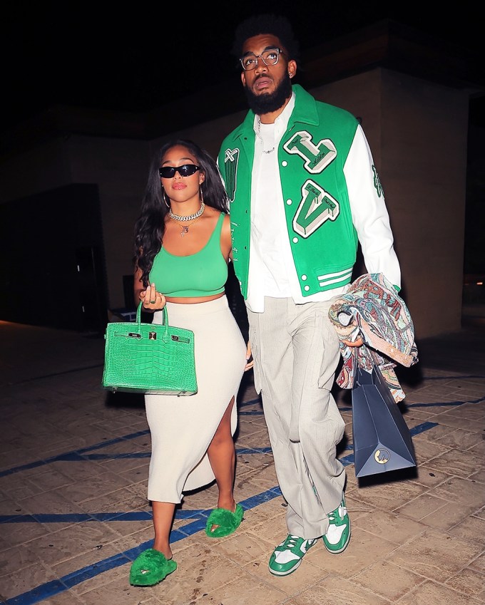 Jordyn Woods Shows Off Curves in Twin Outfits with Karl Anthony-Towns in Malibu!