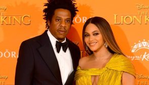 Jay-z and Beyonce attending Disney's The Lion King European Premiere held in Leicester Square, London. (Photo by Ian West/PA Images via Getty Images)