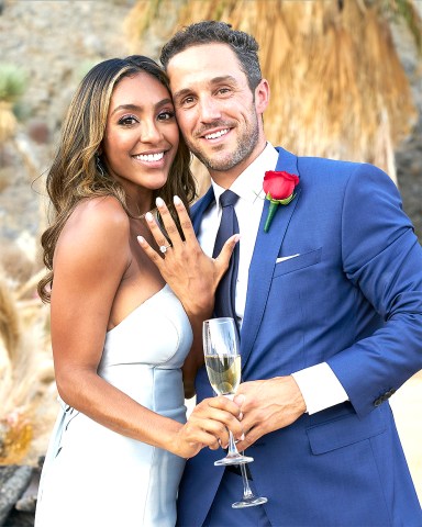 THE BACHELORETTE - “1613” – Season Finale – After a shocking rose ceremony, Tayshia is excited to introduce the remaining bachelors to her family. Will the men win over her family? Her father voices concerns that she might make a big mistake. When proposal day arrives, Tayshia is so overcome with emotion that not even Chris Harrison can read her tears. Will Tayshia bravely step into the future she has been dreaming of or will she be too scared of repeating her past? Find out on “The Bachelorette,” TUESDAY, DEC. 22 (8:00-10:01 p.m. EST), on ABC." (ABC/Craig Sjodin)TAYSHIA ADAMS, ZAC C.