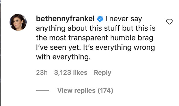 Bethenny Frankel comments