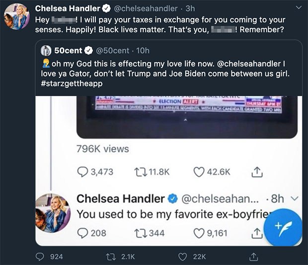 Chelsea Handler 50 Cent relationship update