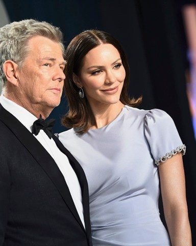 David Foster, left, and Katharine Hope McPhee Foster arrive at the Vanity Fair Oscar Party on Sunday, Feb. 9, 2020, in Beverly Hills, Calif. (Photo by Evan Agostini/Invision/AP)