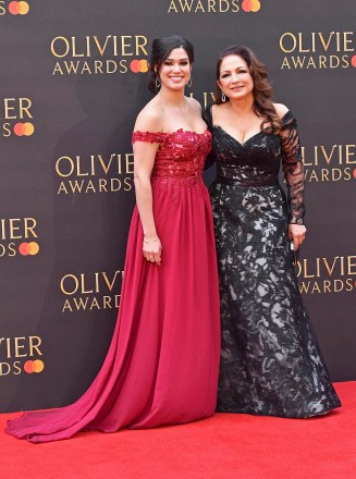 Photo by: zz/KGC-143/STAR MAX/IPx 2019 4/7/19 Emily Estefan and Gloria Estefan at The Olivier Awards 2019 held at The Royal Albert Hall in London, England, UK.