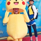 Kelly Ripa and Jerry O'Connell dress up as Picachu and Ash at the Live with Kelly Halloween show in New York City