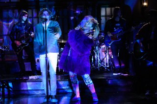SATURDAY NIGHT LIVE -- "Elon Musk" Episode 1803 -- Pictured: Musical guest Miley Cyrus performs "Without You" ft. The Kid LAROI on Saturday, May 8, 2021 -- (Photo by: Will Heath/NBC)