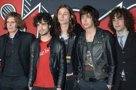 The Strokes arrive to celebrate the 1,000th cover of Rolling Stone magazine at the Hammerstein Ballroom in New York, Thursday, May 4, 2006.  The band gave a special performance at the party, which was meant to honor the artists, musicians, and politicians who have made up the Rolling Stone family for almost 40 years.  (AP Photo/Henny Ray Abrams)