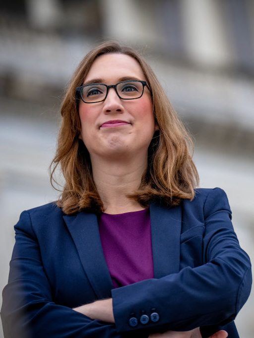 WASHINGTON, DC - NOVEMBER 15: Rep.-elect Sarah McBride (D-DE) poses for a photograph after joining other congressional freshmen of the 119th Congress for a group photograph on the steps of the House of Representatives at the U.S. Capitol Building on November 15, 2024 in Washington, DC. New members of congress are in-town for an orientation program to help them prepare for their upcoming roles. (Photo by Andrew Harnik/Getty Images)