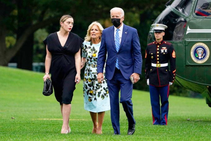 Joe & Jill Biden return to the White House with their granddaughter Naomi