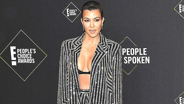 Kourtney Kardashian's Plunging Black Blazer Pics: Travis ...