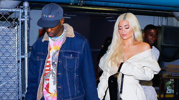 Kylie Jenner Channels Travis Scott In Brown Leather Grinch Makeup