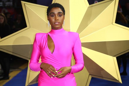 Actress Lashana Lynch poses for photographers upon arrival at the European Gala of Captain Marvel at a central London cinema, Wednesday, Feb. 27, 2019. (Photo by Joel C Ryan/Invision/AP)