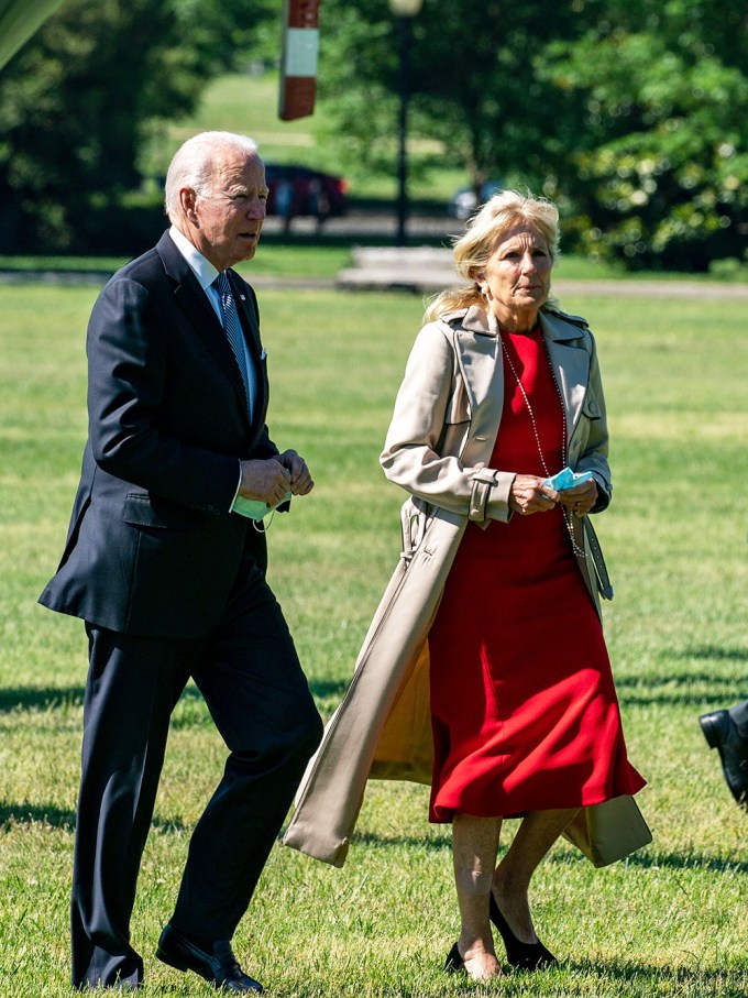Joe & Jill Biden return to the White House after a weekend in Delaware