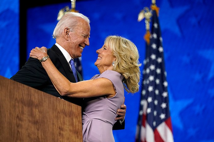 Joe Biden & Jill Biden Hugging At The DNC