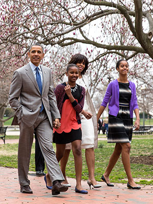Barack Obama, Michelle Obama, Malia Obama, Sasha Obama