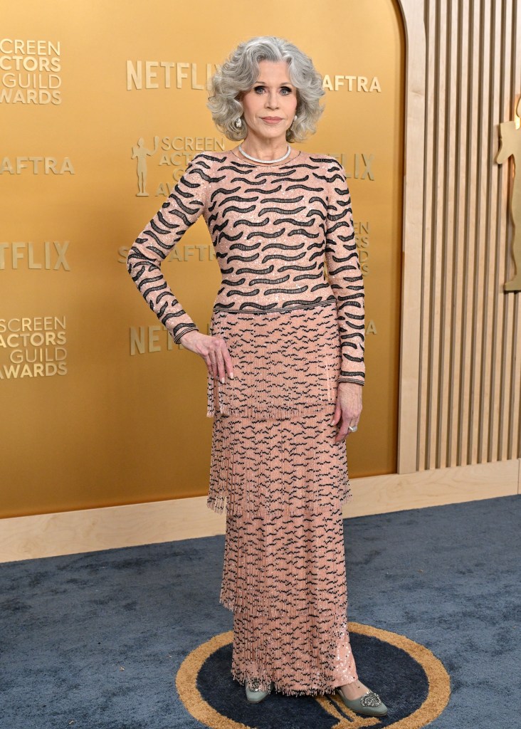 LOS ANGELES, CALIFORNIA - FEBRUARY 23: Jane Fonda attends the 31st Annual Screen Actors Guild Awards at Shrine Auditorium and Expo Hall on February 23, 2025 in Los Angeles, California. (Photo by Axelle/Bauer-Griffin/FilmMagic)